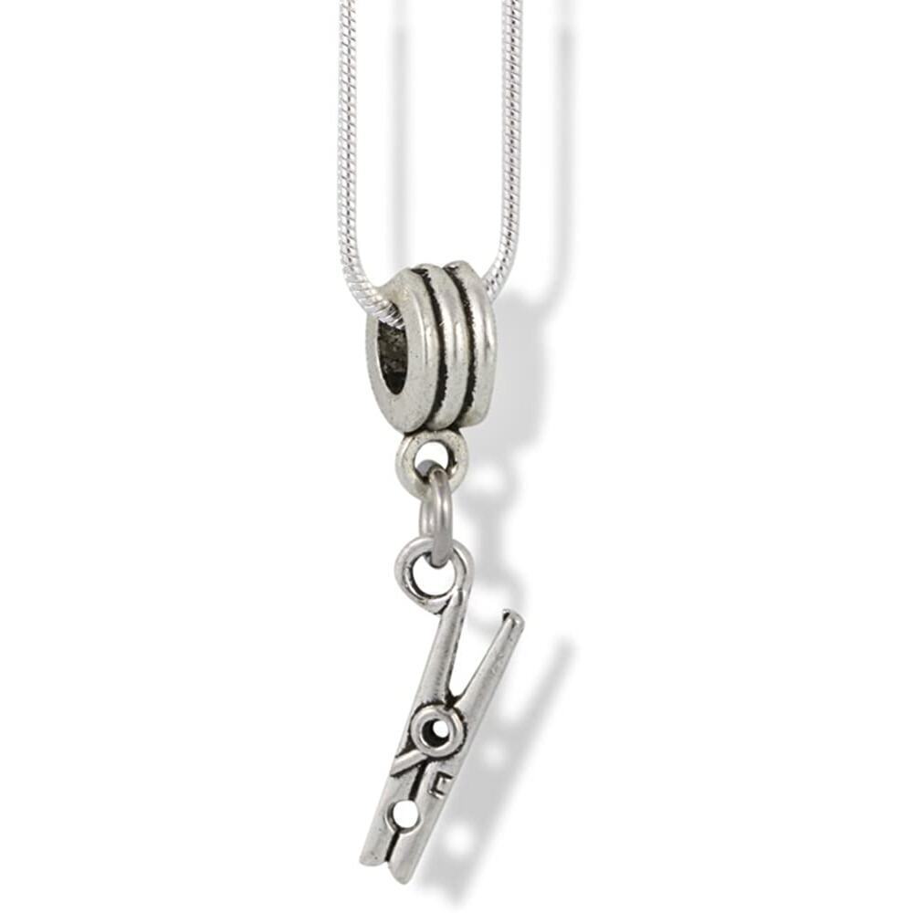 Clothes Pin Charm Laundry Clothing Necklace Pendant Jewelry